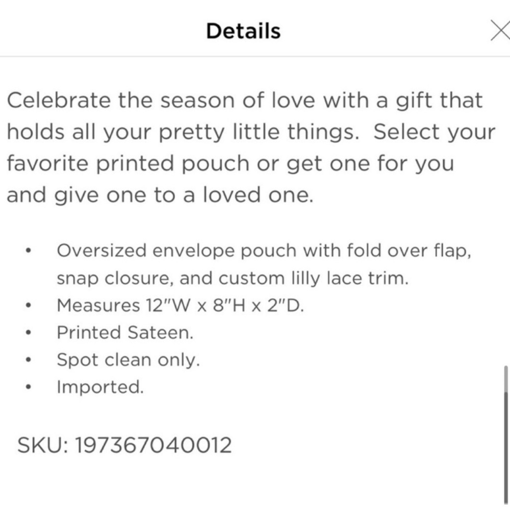 NEW oversized clutch Hibis Kiss lace trim purse bag tote Lilly Pulitzer travel - Picture 6 of 7